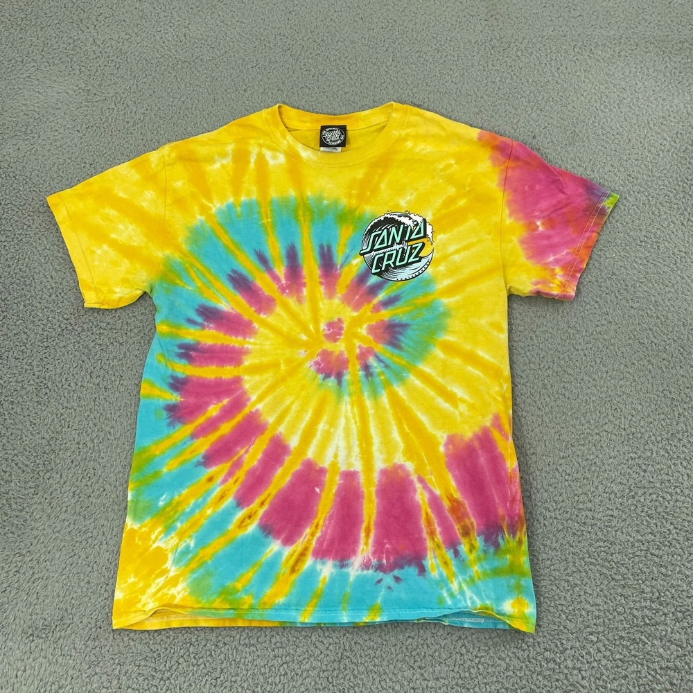 Santa Cruz Wave Dot Aurora T-Shirt Men M Tie Dye Skate Surf Short Sleeve